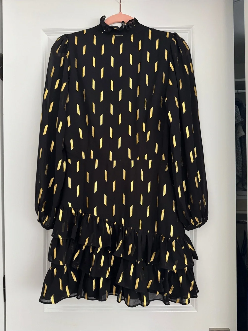 Yumi Kim Black Dress with Gold Metallic Pattern